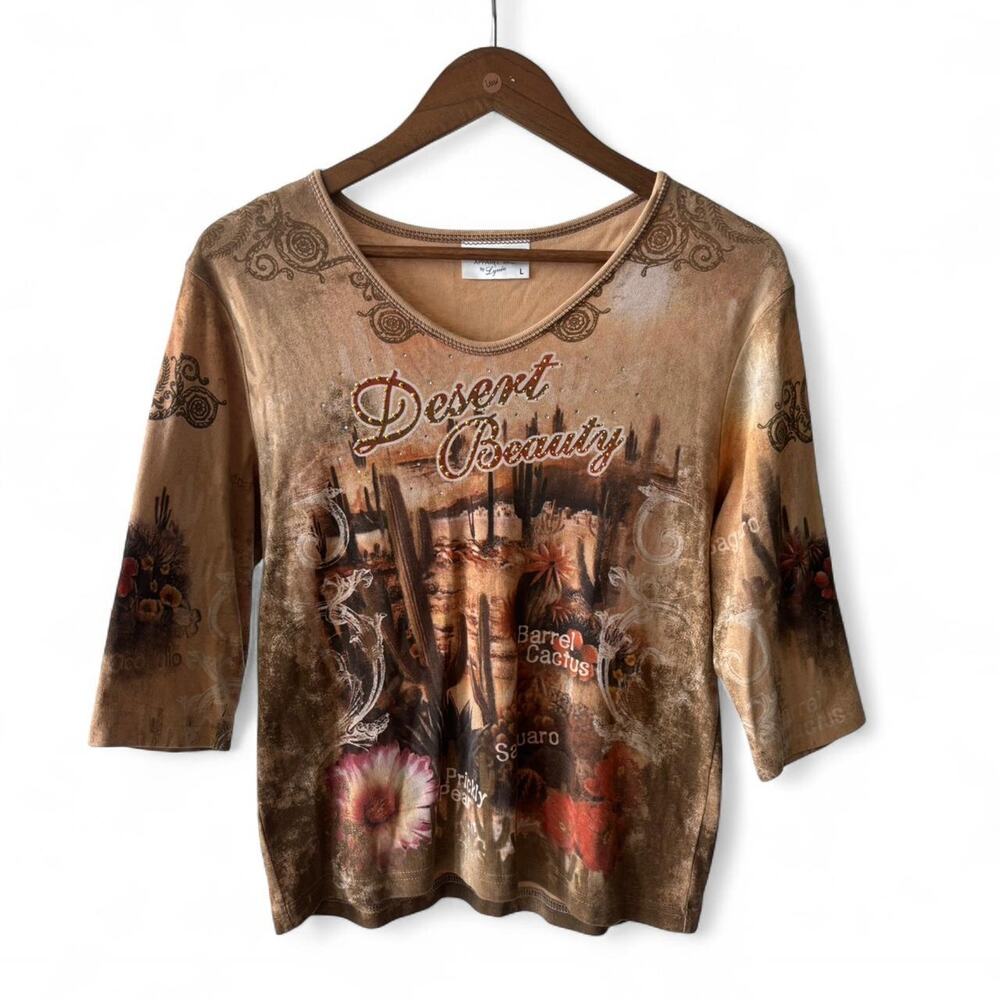 Desert beauty y2k western grunge 3/4 sleeve blouse